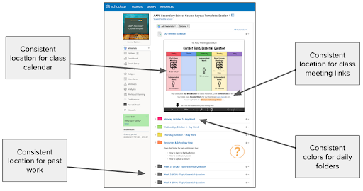Schoology instructions graphic 